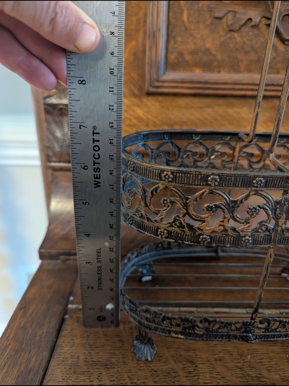 Ornate Metal Caddy Display Shelf Organizer